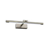 Slim LED wall light in brushed silver metal for modern indoor lighting solutions