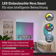 LED Einbauleuchte Nova Smart in Weiß mit RGBW Multicolor und Tunable White Steuerung für Badezimmer