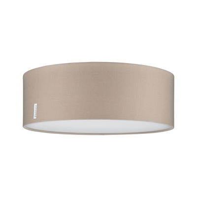 Beige fabric ceiling light with white diffuser, modern lampshade for living spaces