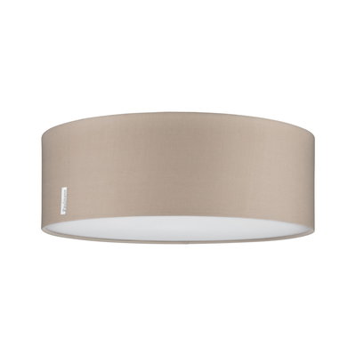 Beige fabric ceiling light with white diffuser, modern lampshade for living spaces