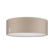 Plafonnier en tissu beige avec diffuseur blanc pour intérieur moderne et éclairage économique