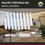 MaxLED 1000 Basis-Set mit dimmbaren weißen LED-Streifen und Fernbedienung für Wohnraumbeleuchtung