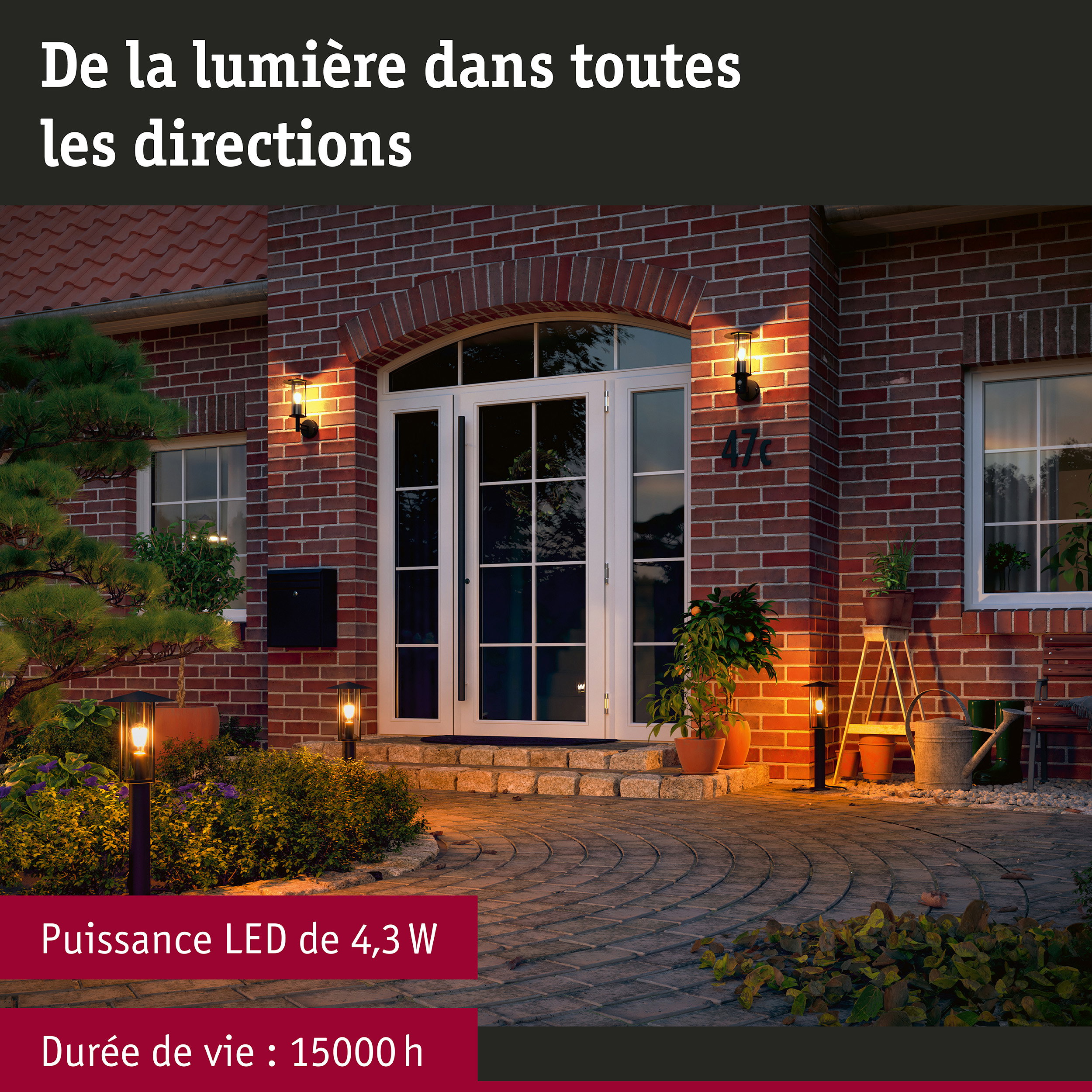 Filament 230 V Ampoule LED E27 favorable aux insectes 420lm 4,3W 2200K Clair