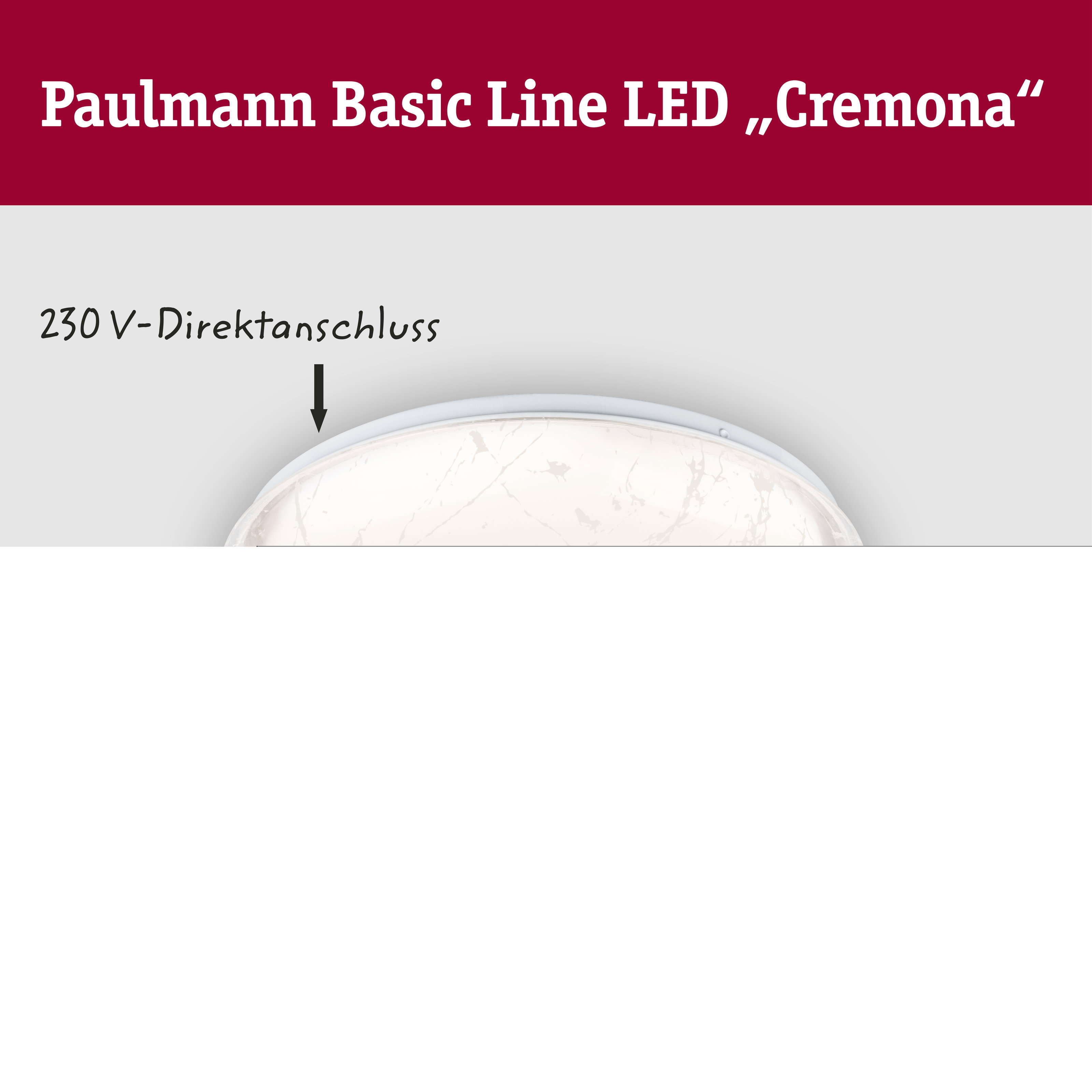LED Deckenleuchte Cremona White Select 370mm 230V 21,2W Weiß/Transparent