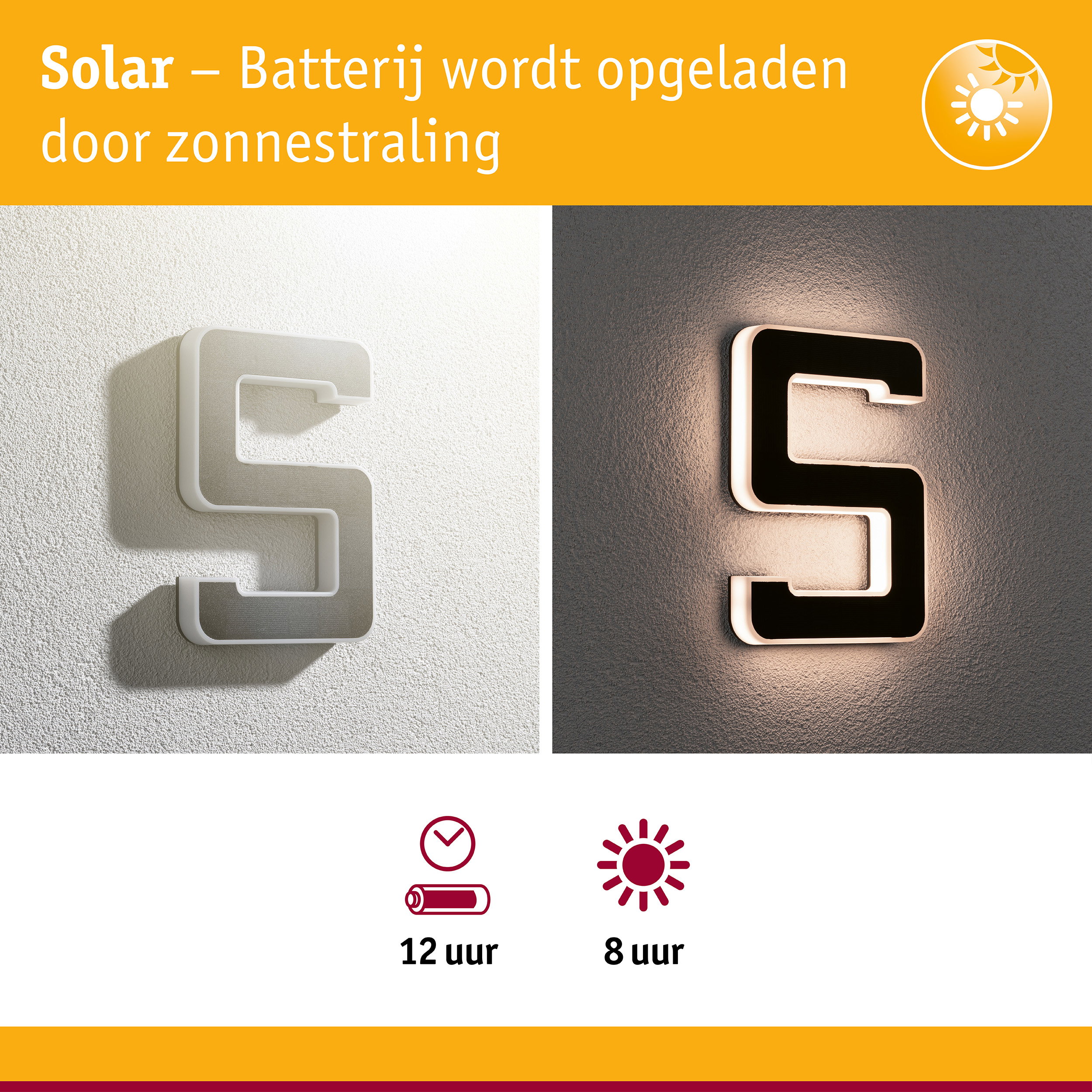 Zwart-witte solar wandlamp met energiezuinige LED-verlichting voor buitengebruik