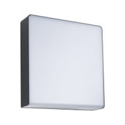 Square LED wall light with black aluminum frame and white diffuser for modern indoor lighting