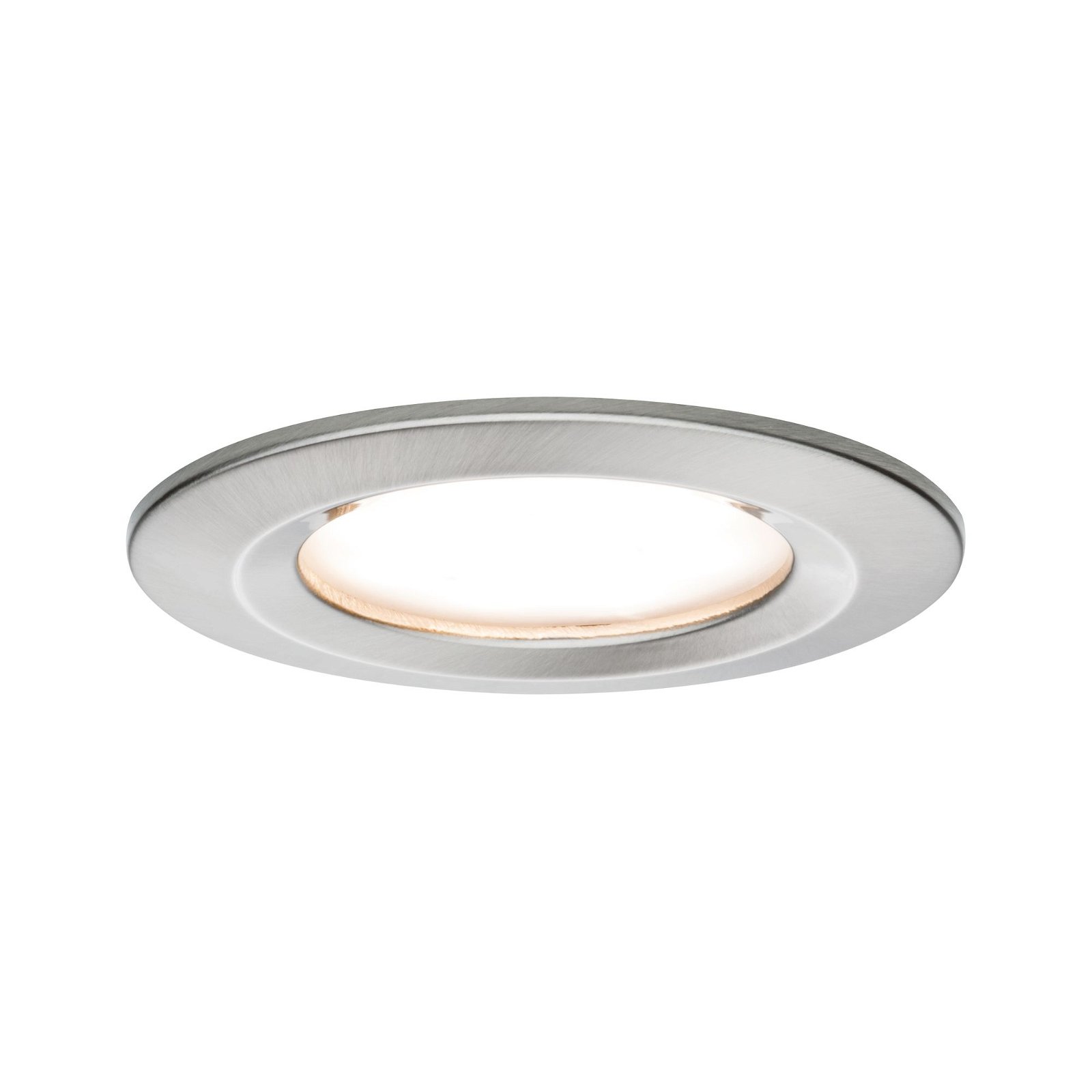 LED Recessed luminaire 3-Step-Dim Nova Coin Rigid IP44 round 78mm Coin 6W 470lm 230V dimmable 2700K Brushed iron
