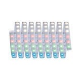 Flexible LED strip with colorful RGB diodes for decorative and ambient lighting solutions.