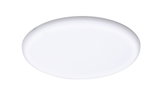 Round white LED ceiling light made of plastic for energy-efficient room lighting