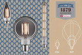 Paulmann 1879 Grand Smoke Edition LED-lampen in E14 en E27 fitting met warm licht en vintage look