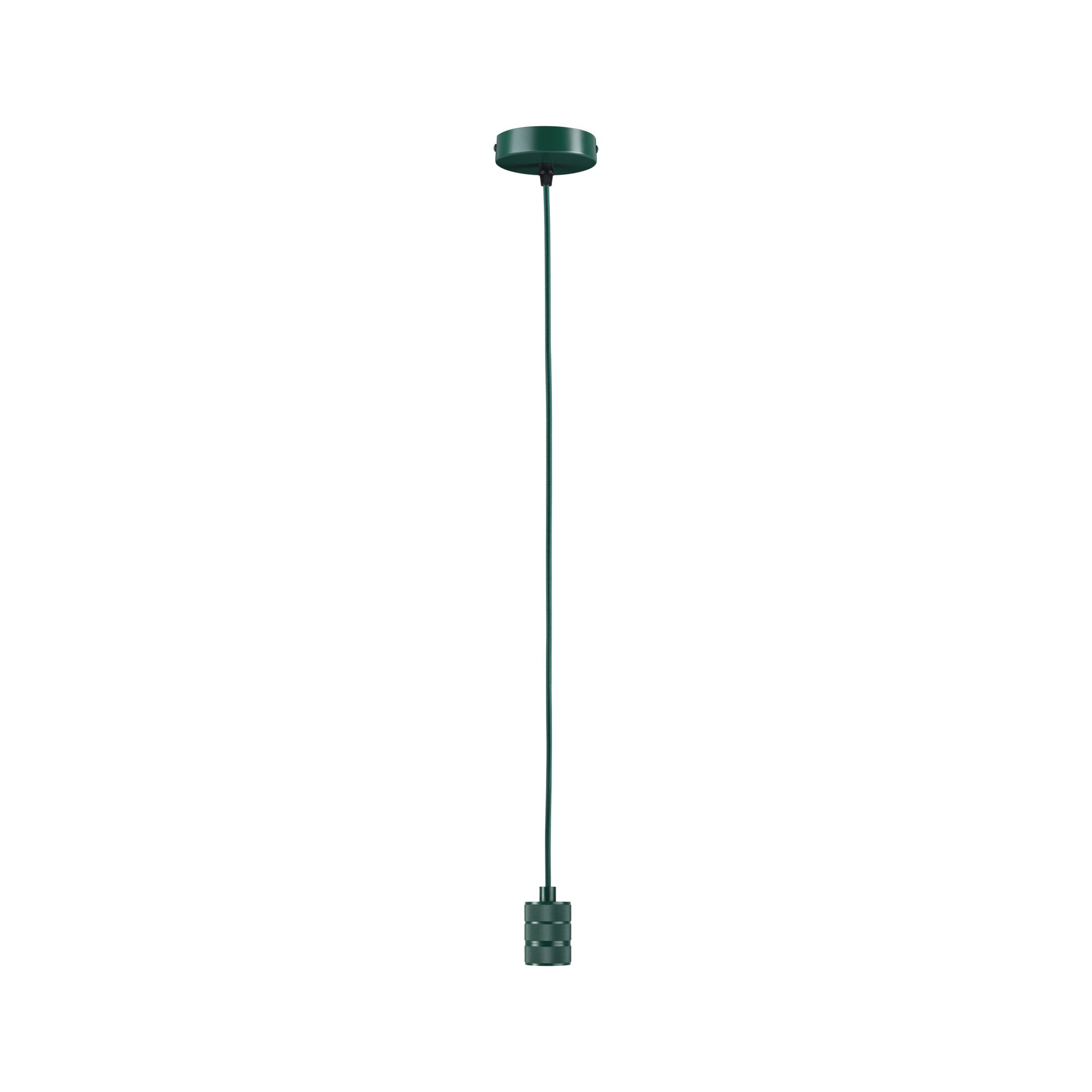 Green metal pendant light with long cord for modern home lighting solutions