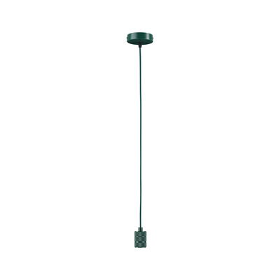 Green metal pendant light with long cord for modern home lighting solutions