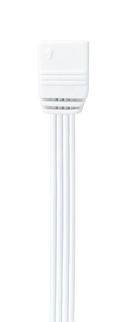 White plastic connector with four cables, suitable for LED lighting and electronic connections
