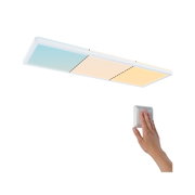 Weißes LED-Deckenlicht mit einstellbarer Farbtemperatur in Blau und Warmweiß, gesteuert per Schalter