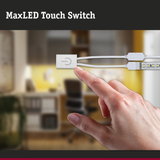 White MaxLED Touch Switch plastic controller with LED strip connection for smart lighting control