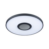 Ronde LED-plafondlamp met zwart metalen frame en witte diffuser voor moderne verlichting