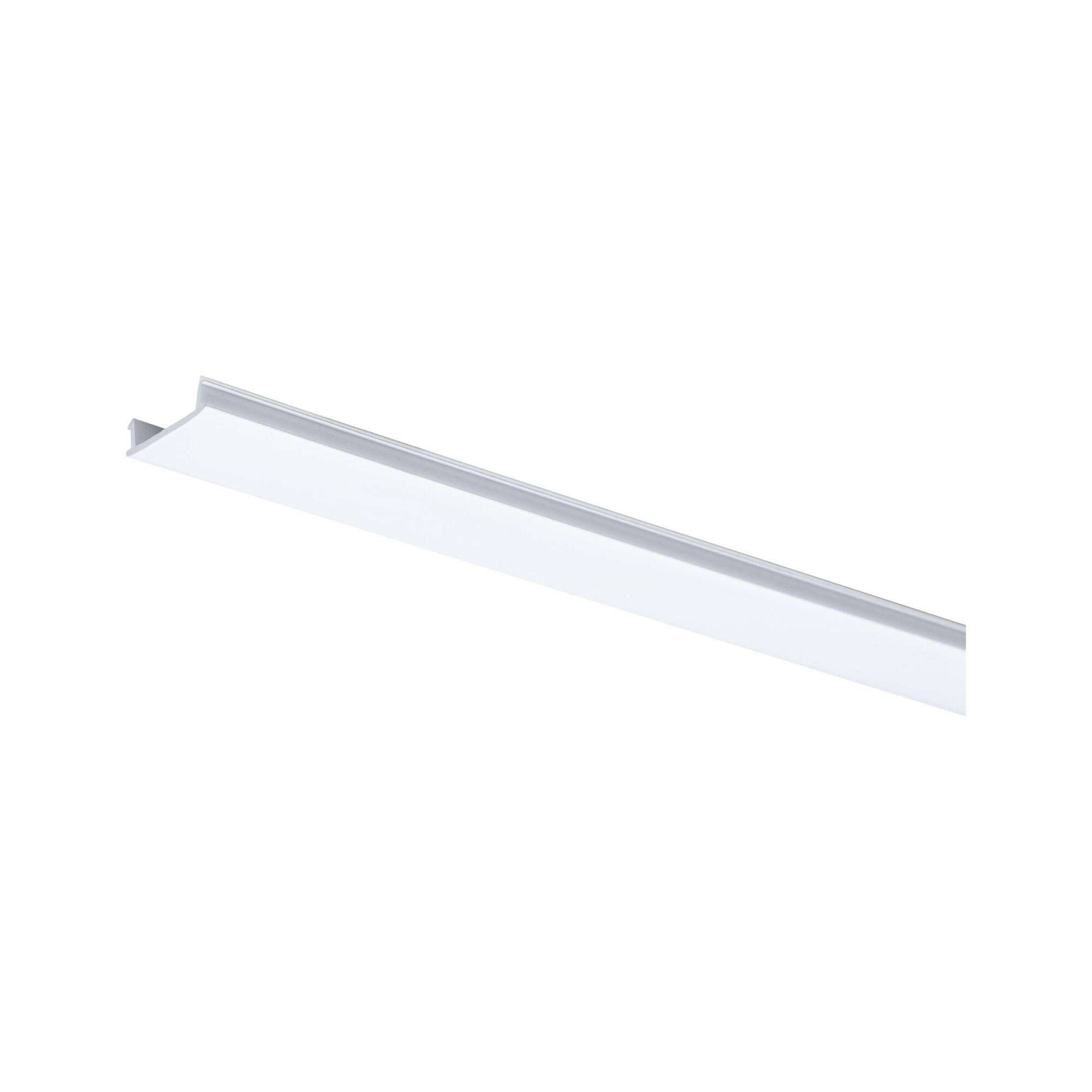 White aluminium profile with frosted diffuser for LED strip lighting, modern lighting accessory