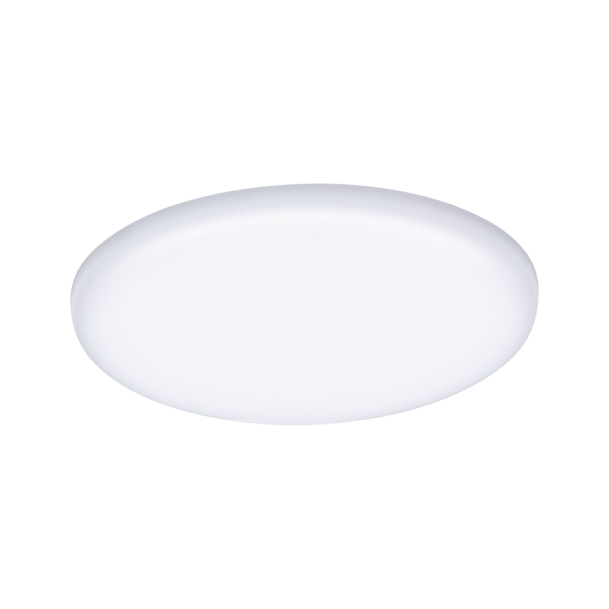 Round white LED ceiling light made of plastic for energy-efficient room lighting