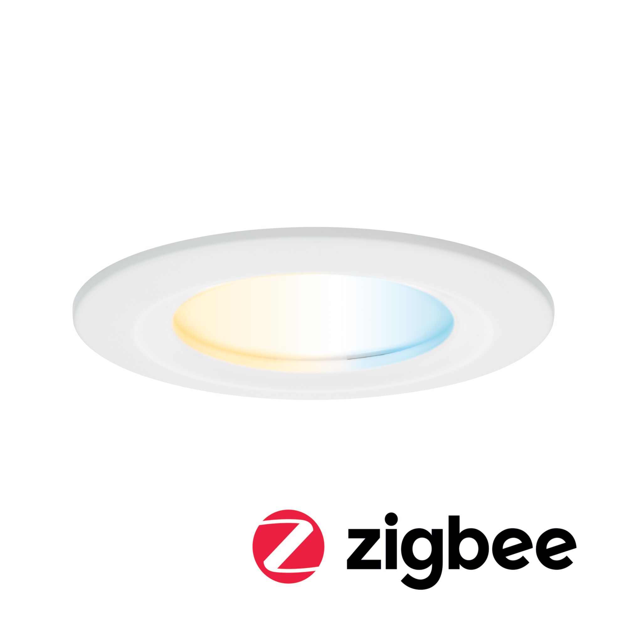 Spot encastré LED blanc avec lumière blanc chaud et froid pour commande Zigbee intelligente