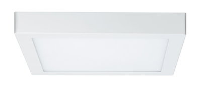 Square white LED ceiling light made of plastic for modern indoor lighting