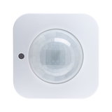 White square motion sensor with round lens for smart lighting control