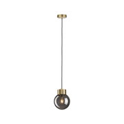 Nowoczesna lampa wisząca z dymionego szkła i mosiężnego metalu do eleganckiego oświetlenia wnętrz