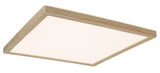 Square ceiling light with light oak wood frame and warm white LED lighting for living spaces