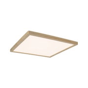 Square ceiling light with light oak wood frame and warm white LED lighting for living spaces