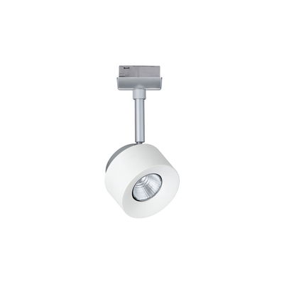 Projecteur LED moderne en métal blanc avec support argenté pour éclairage réglable