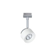 Moderner weißer LED-Strahler aus Metall mit silbernem Anschluss für flexible Beleuchtung