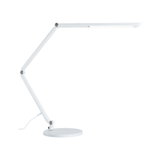Weiße LED-Schreibtischlampe aus Metall mit verstellbarem Arm für modernes Arbeitslicht