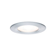 Round recessed LED spotlight in brushed aluminium silver for modern indoor lighting solutions