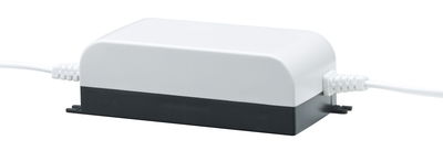 Compact white and black plastic LED power supply for energy-efficient lighting