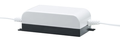 Compact white and black plastic LED power supply for energy-efficient lighting