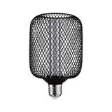 Modern LED bulb with black metal mesh and E27 base for decorative lighting