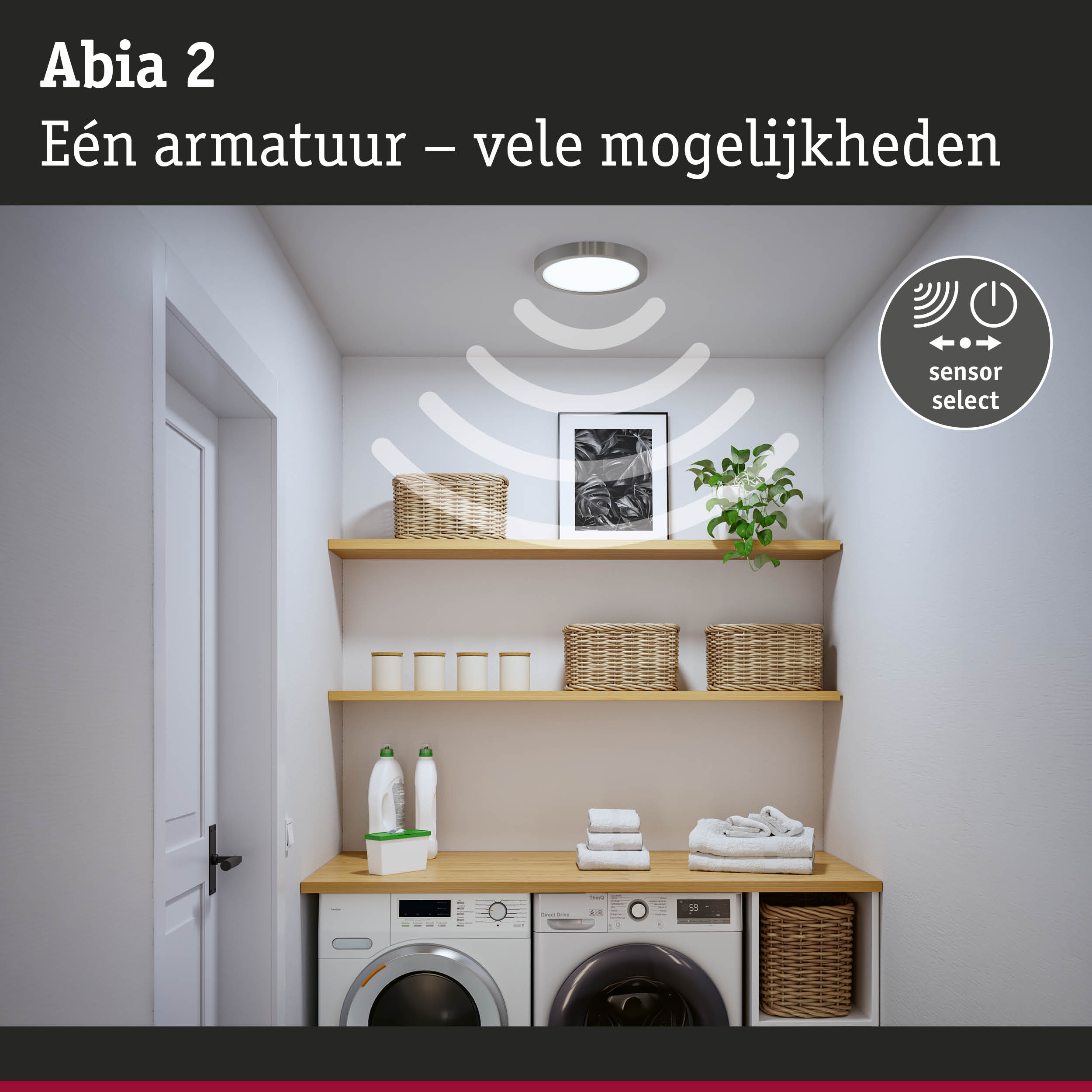 Abia 2 LED-plafondlamp van roestvrij staal met sensorbediening voor veelzijdige verlichting