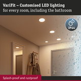 VariFit white LED recessed lights, splash-proof and rustproof, perfect for bathroom and room lighting