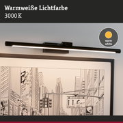 Schwarze LED-Bilderleuchte mit warmweißer Lichtfarbe 3000K für stimmungsvolle Wandbeleuchtung
