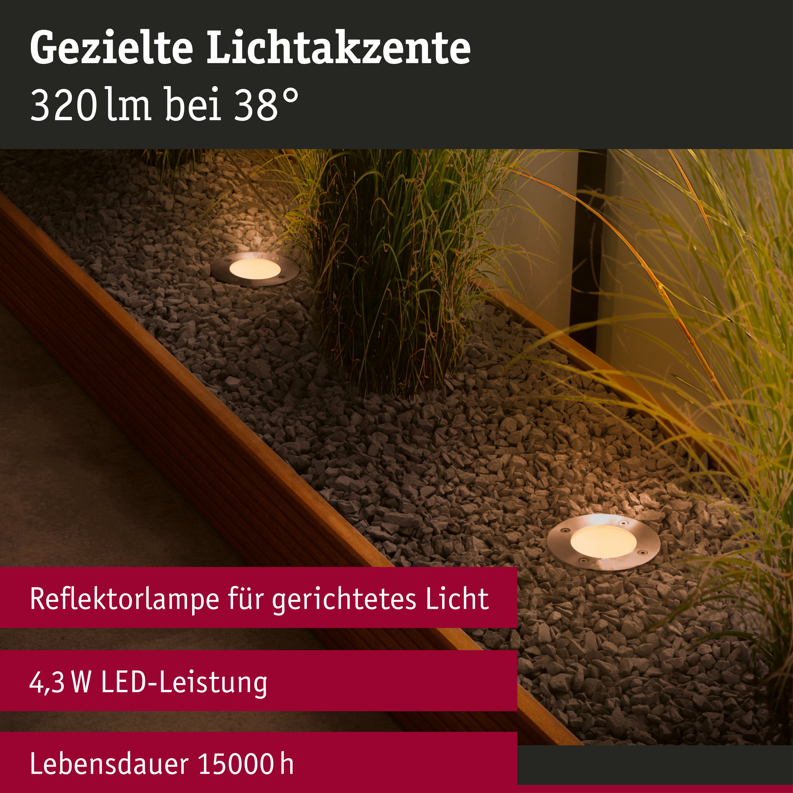 Standard 230V LED Reflektor GU10 Insektenfreundlich 320lm 4,3W 2200K Silber