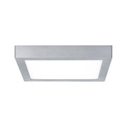Vierkante LED-plafondlamp van zilverkleurig aluminium met witte diffuser voor moderne verlichting