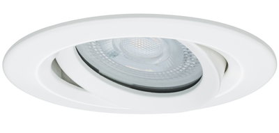 Weißer Einbaustrahler aus Metall mit klarem Glas und LED-Licht für moderne Innenbeleuchtung