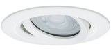Spot encastré blanc en métal avec verre transparent et lumière LED pour éclairage intérieur moderne