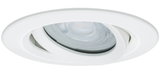 White metal recessed spotlight with clear glass and LED light for modern indoor lighting