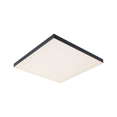 Square LED ceiling light with black frame and white diffuser for modern room lighting