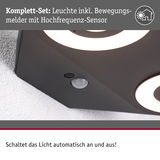 Schwarze Deckenleuchte mit Bewegungsmelder und Hochfrequenz-Sensor für automatisches Lichtschalten