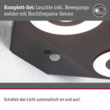 Schwarze Deckenleuchte mit Bewegungsmelder und Hochfrequenz-Sensor für automatisches Lichtschalten