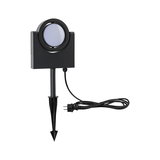 Black LED garden light with ground spike and cable for outdoor lighting in modern style