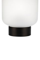 Moderne witte glazen lampenkap met zwarte voet voor stijlvolle binnenverlichting