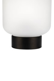 Moderne witte glazen lampenkap met zwarte voet voor stijlvolle binnenverlichting