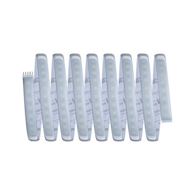 Flexible LED light strip with white LEDs and transparent cover for versatile lighting applications